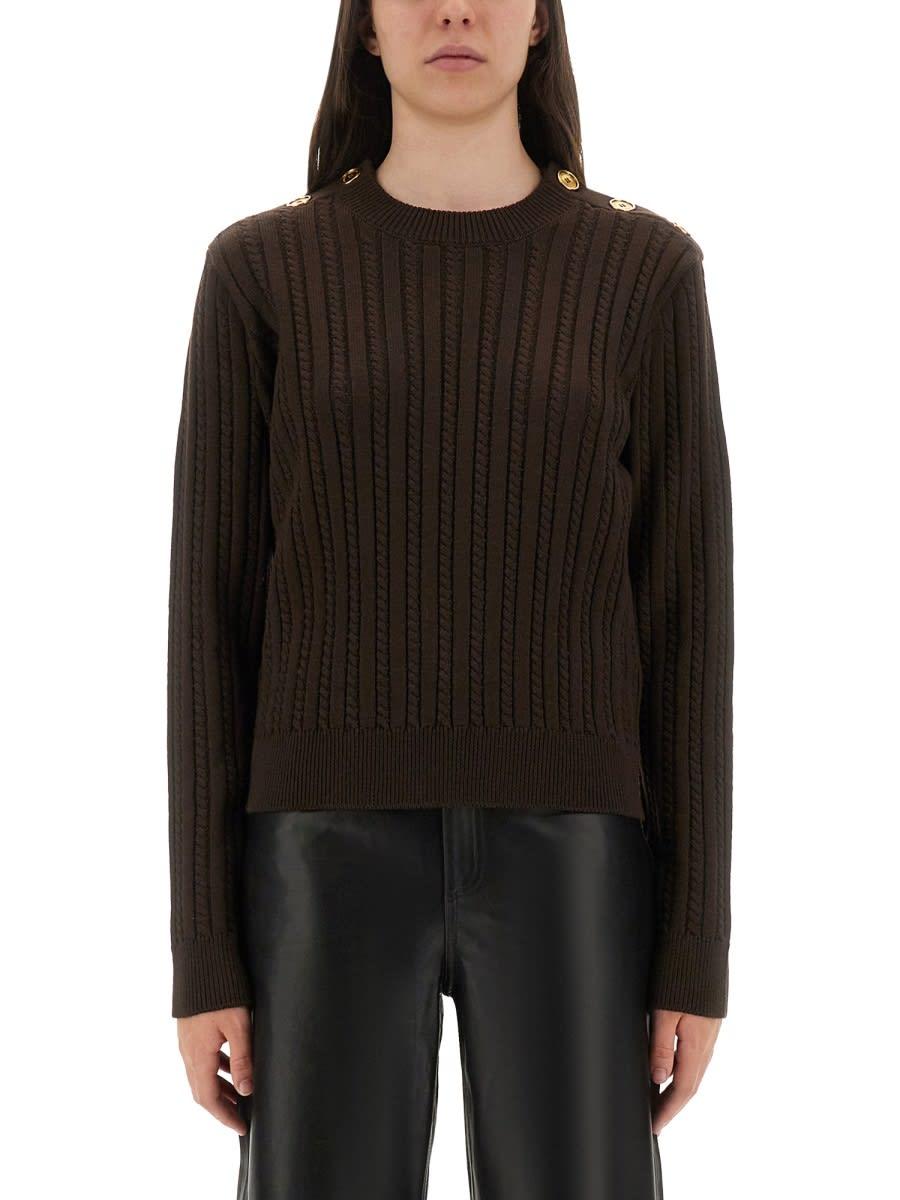 golden goose wool sweater with button detail