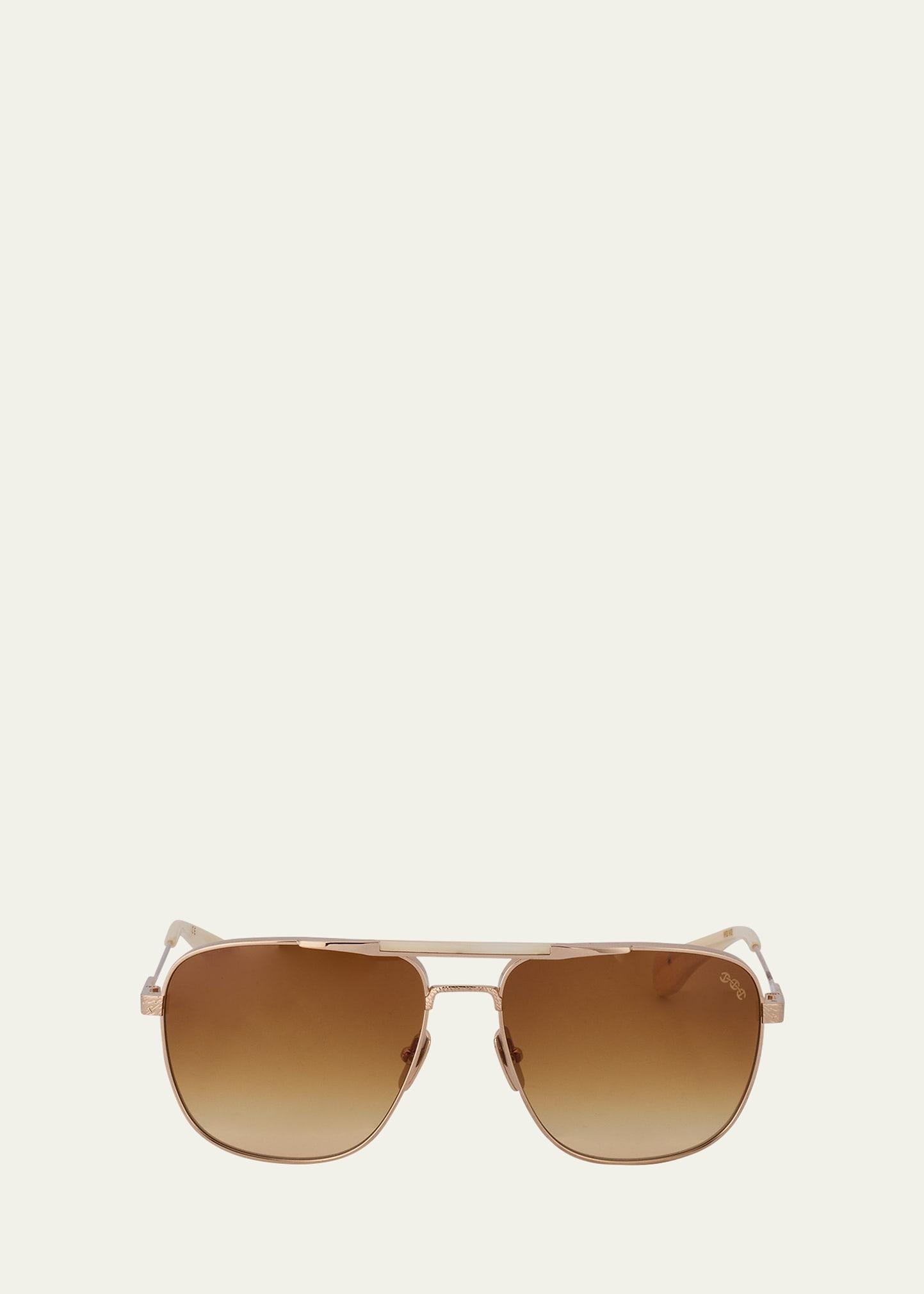 golden titanium aviator sunglasses