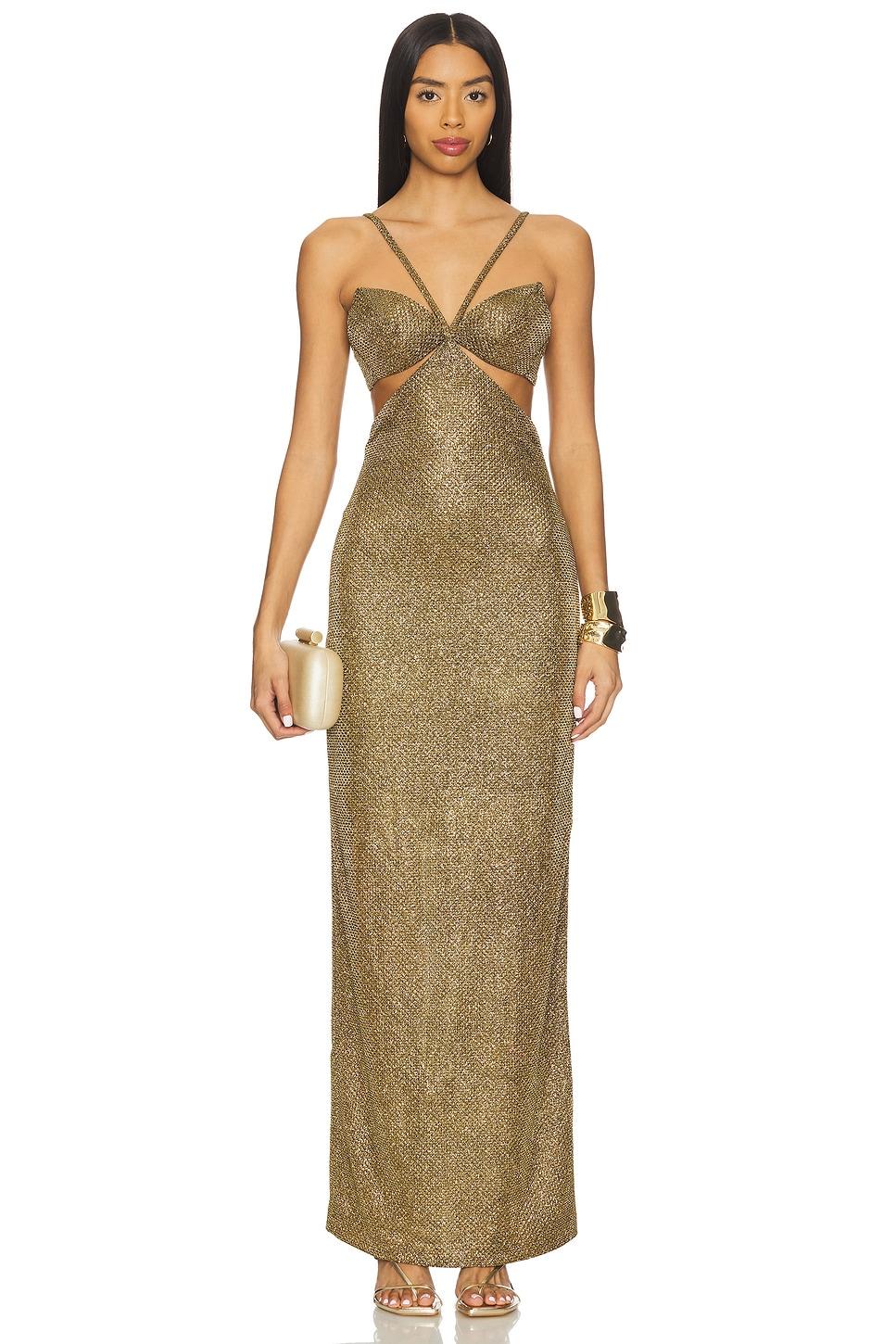 golden weave gown