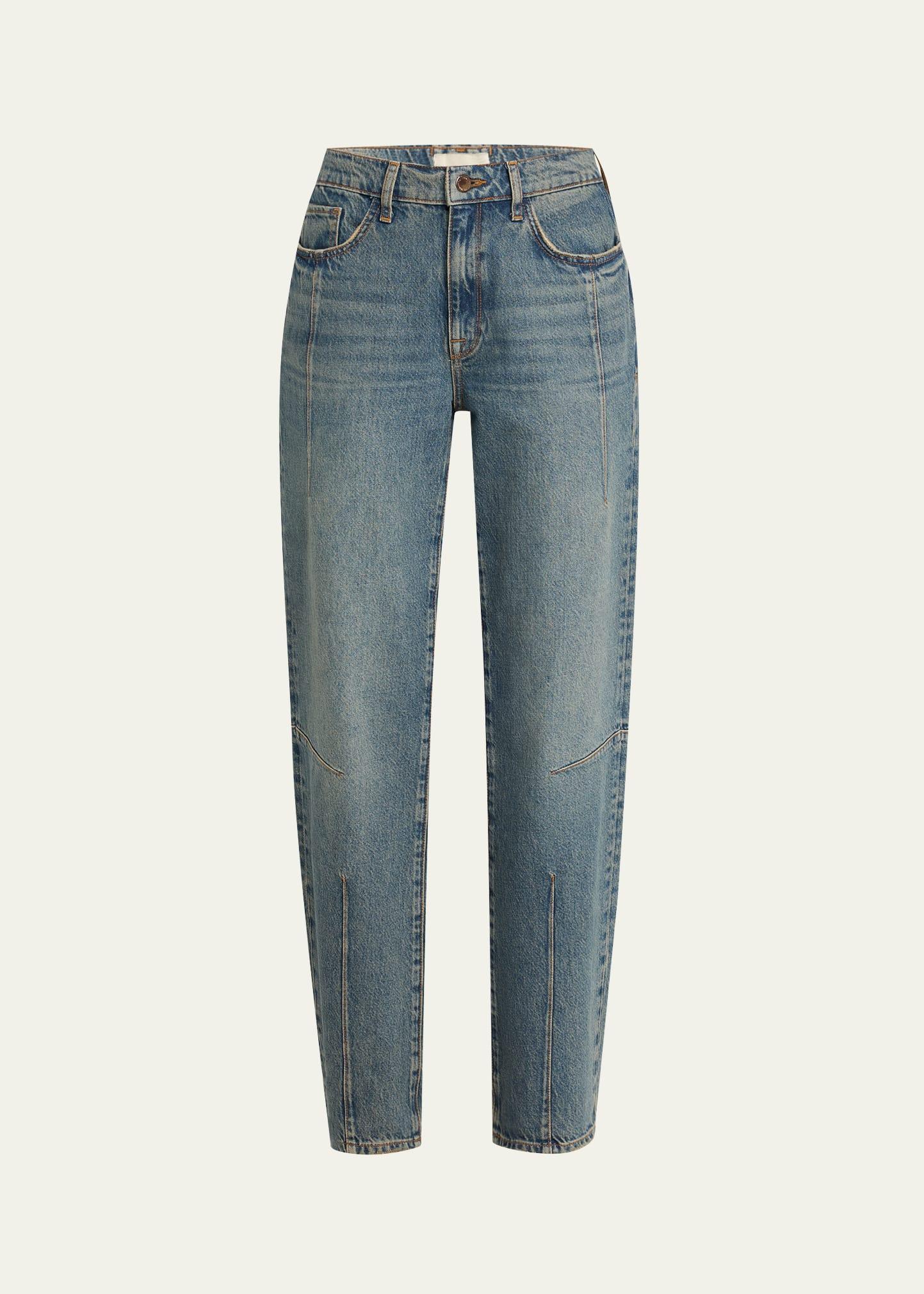goldie mid-rise darted straight-leg jeans
