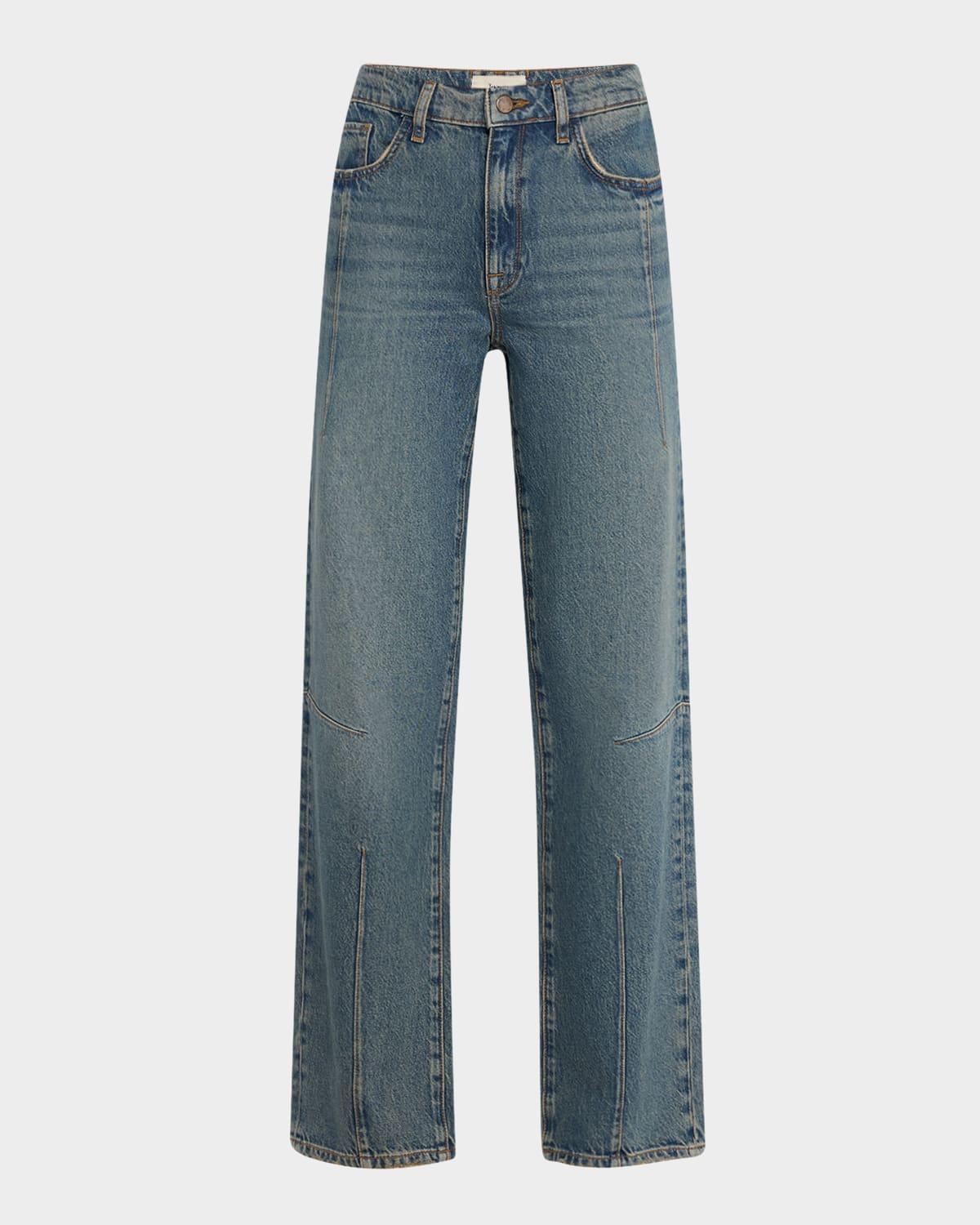 goldie mid-rise darted straight-leg jeans