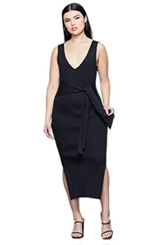 good american belted body dress (3, black)