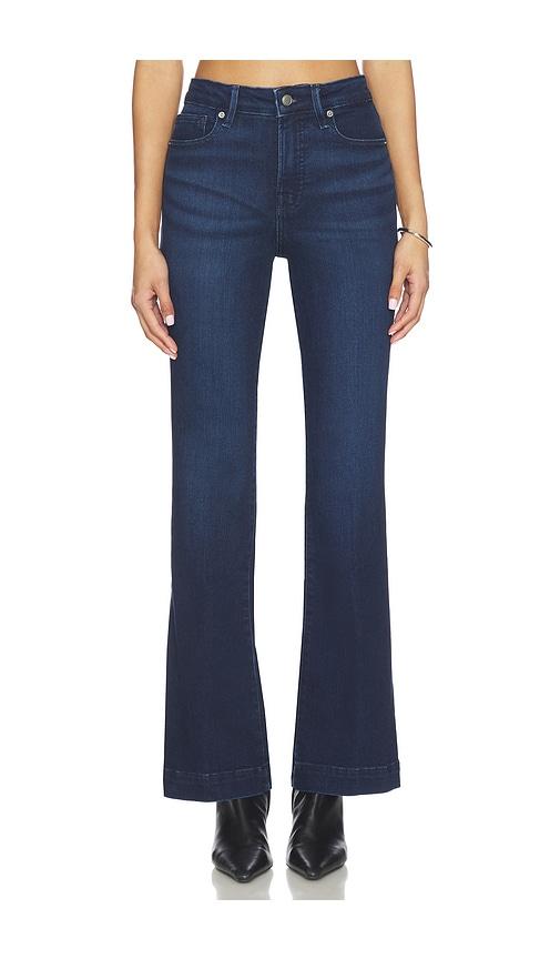 good american compression good classic bootcut jeans in navy.