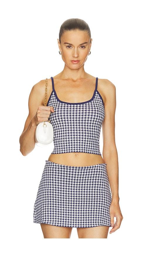 good american the keepsake tank top in navy.