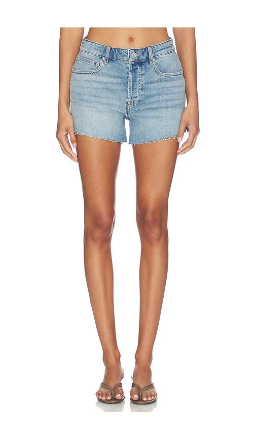 good american vintage mid shorts in blue.