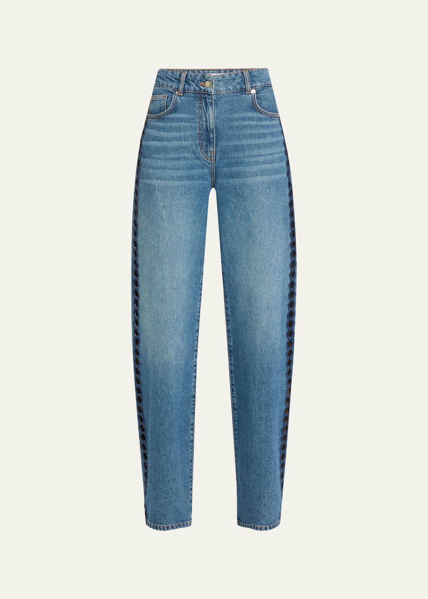 gotz cut-out straight-leg jeans