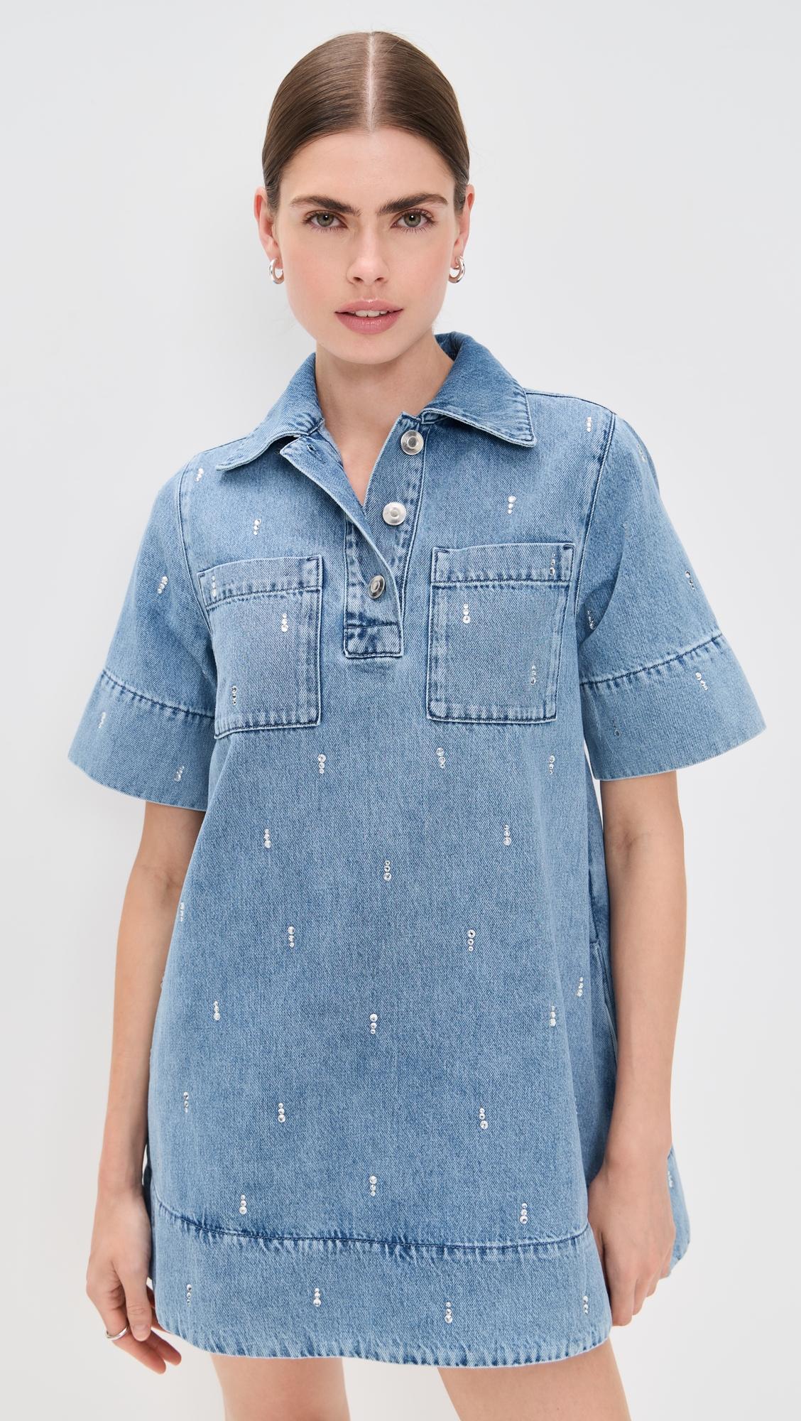 grace denim diamante dress
