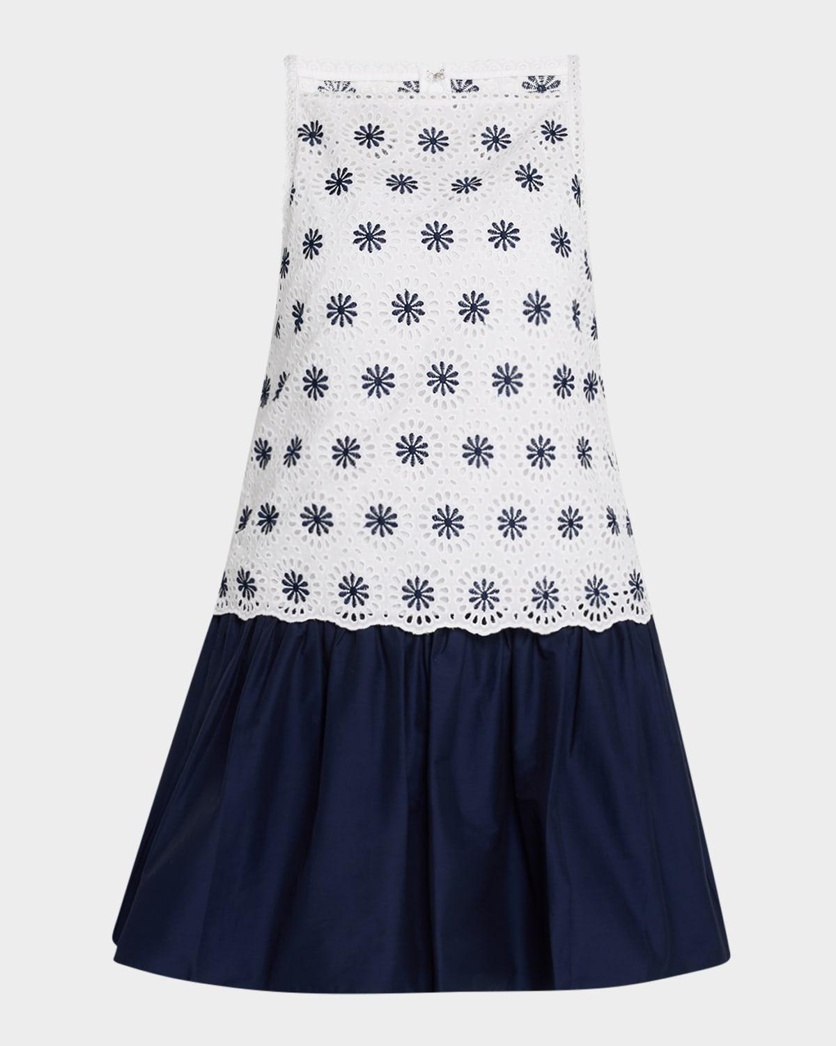 grace eyelet drop-waist mini dress