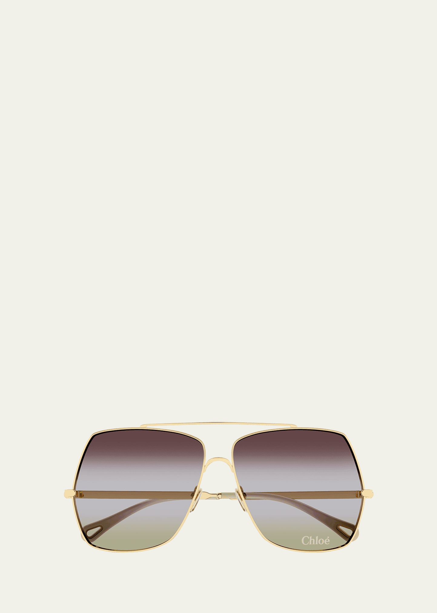 gradient aviator metal sunglasses