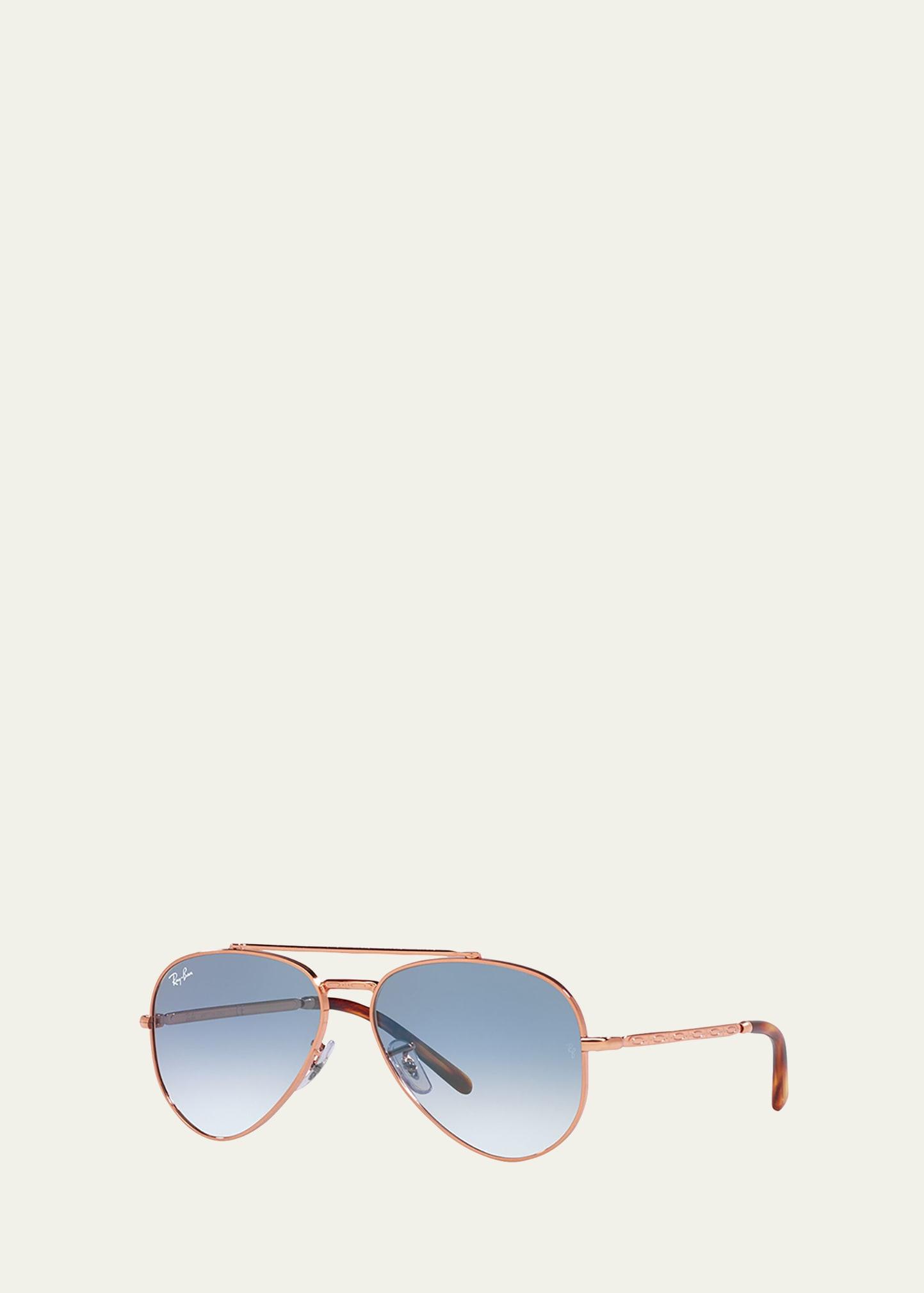 gradient metal aviator sunglasses