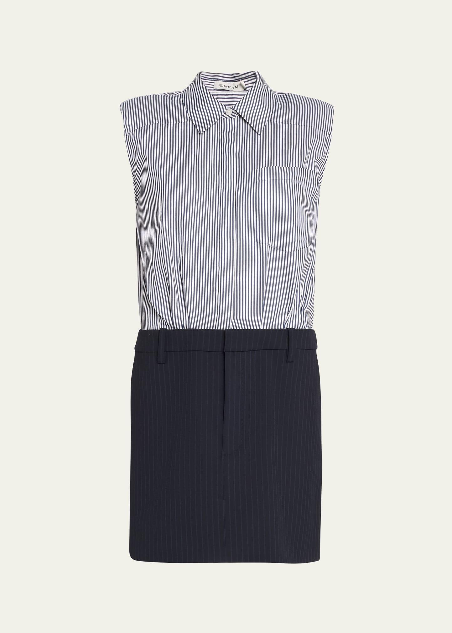 graham shirting combo mini dress