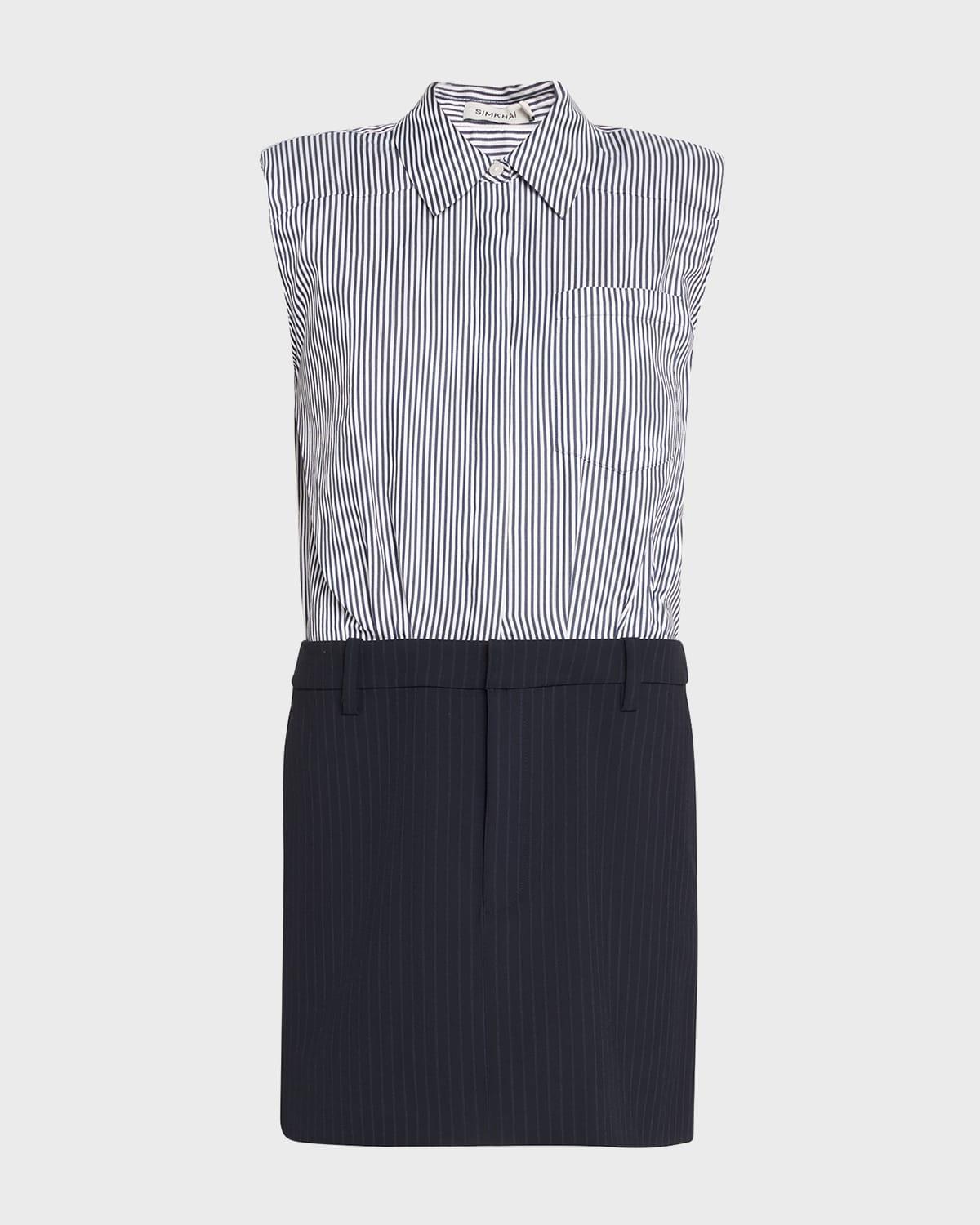 graham shirting combo mini dress