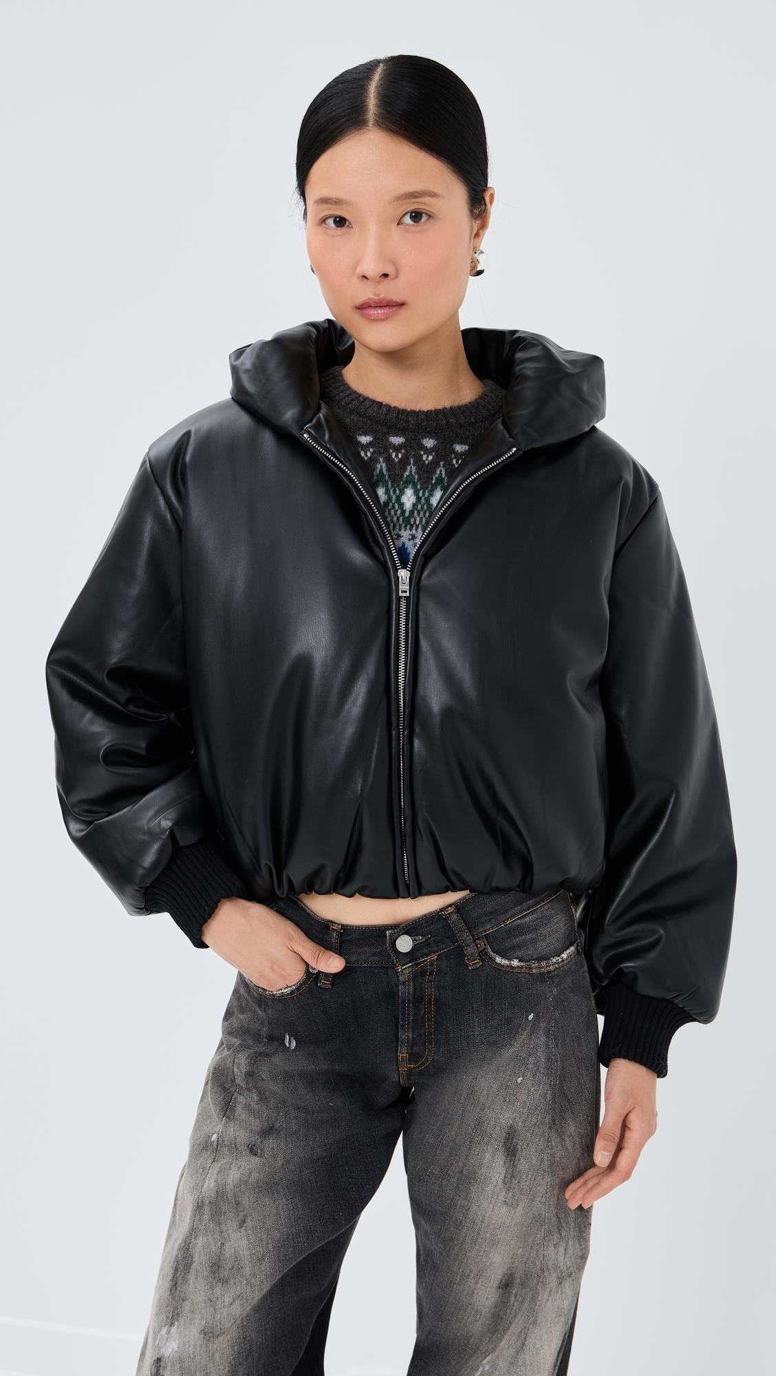 grain faux leather jacket