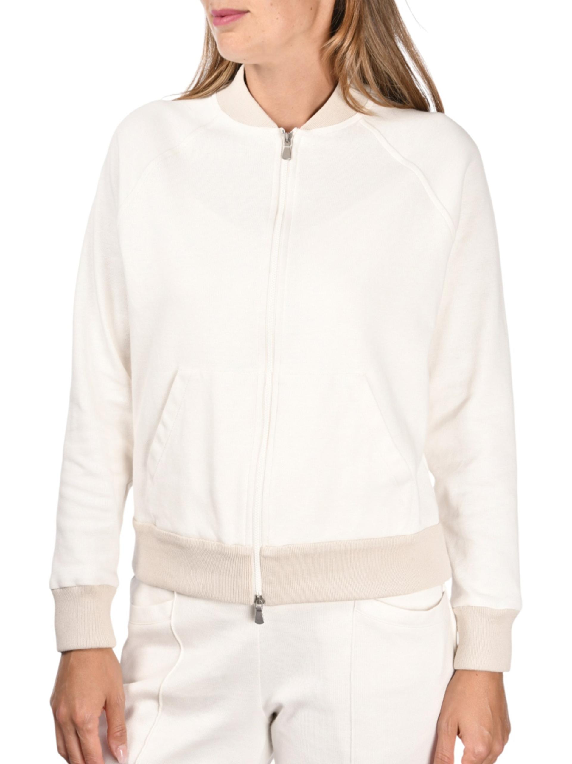 gran sasso bomber zip white co pa + bordi giacca - women