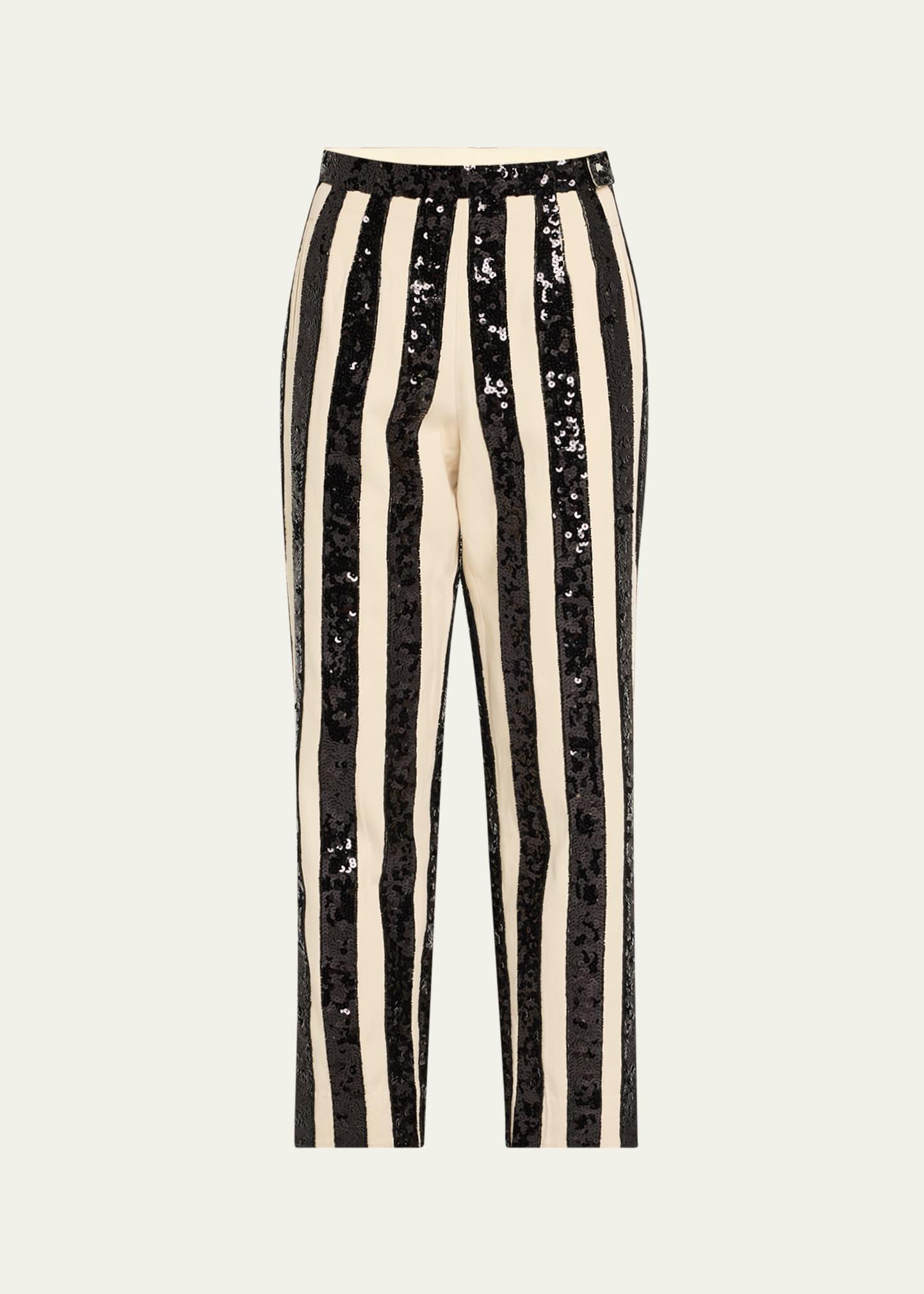 grandstand hall stripe sequined trousers