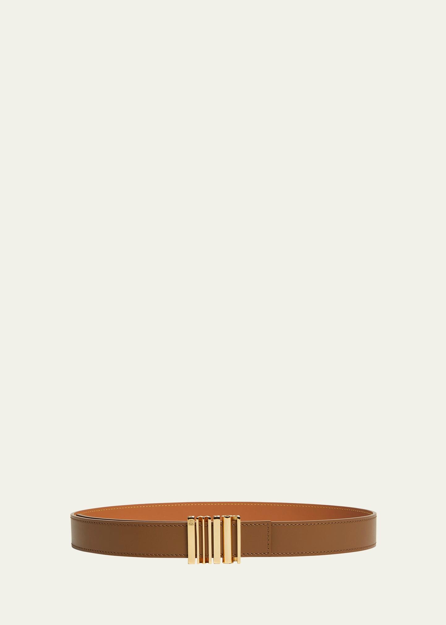 graphic buckle leather belt