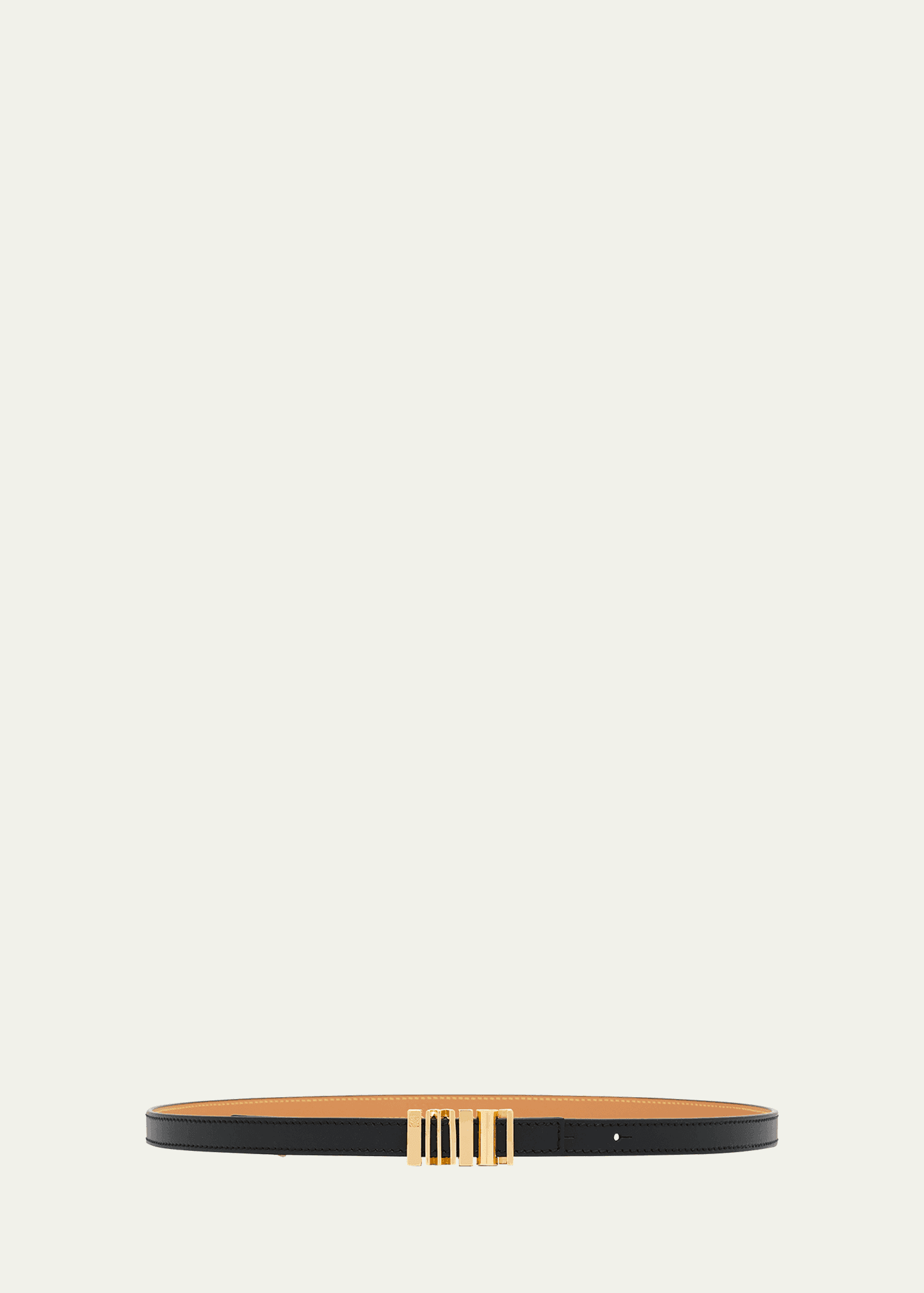 graphic buckle leather skinny belt