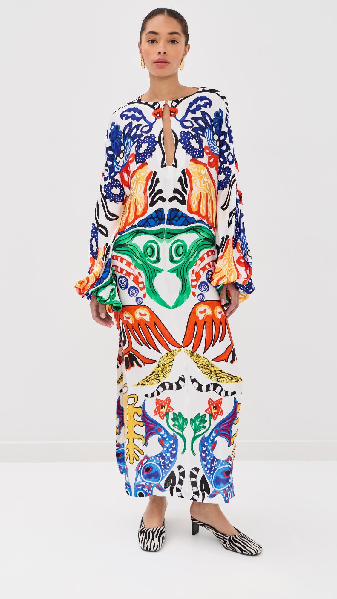 graphic maxi dress