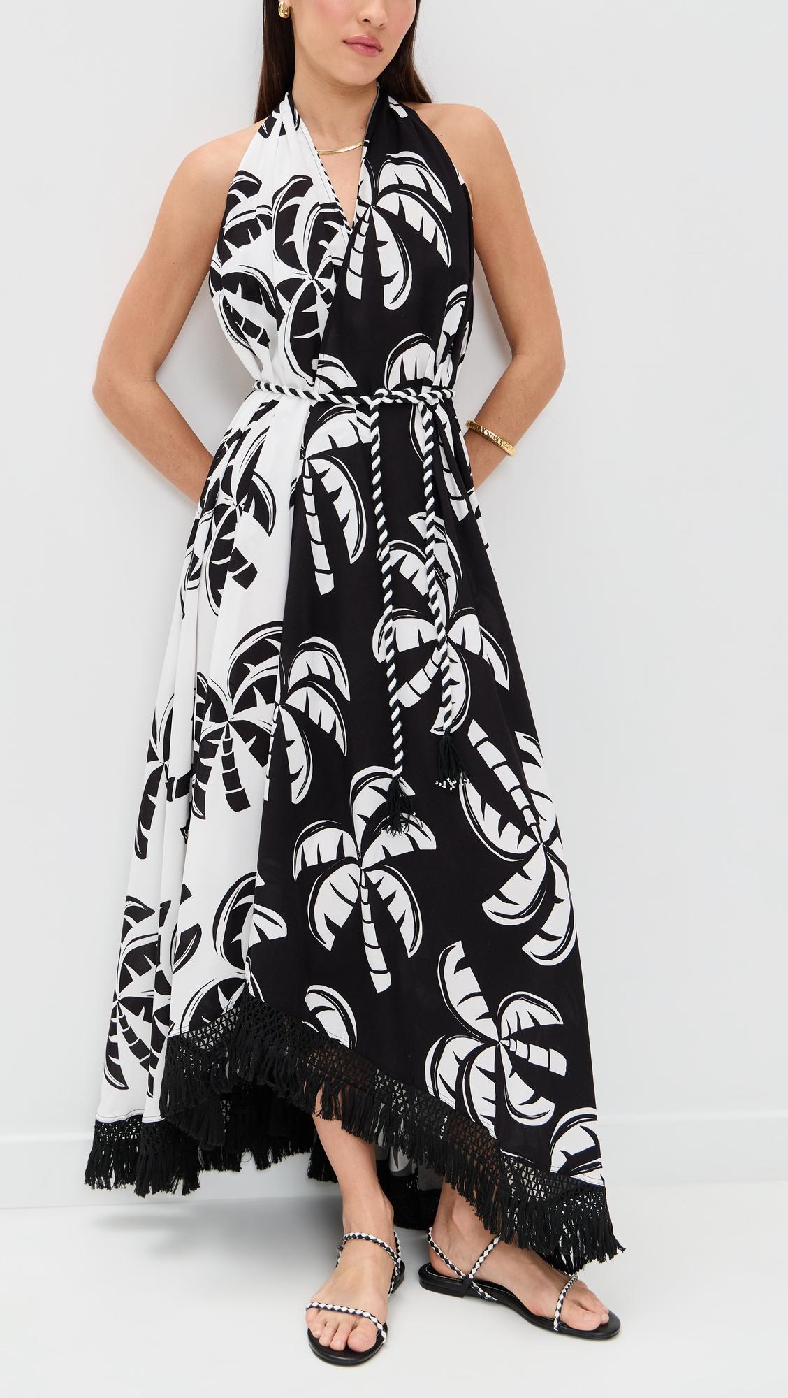 graphic palms dress