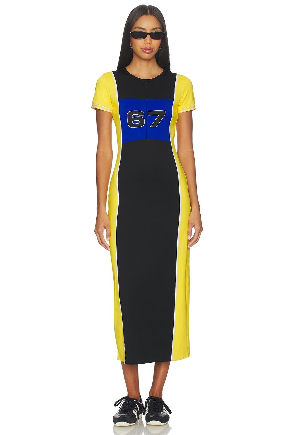 graphic zip placket dress