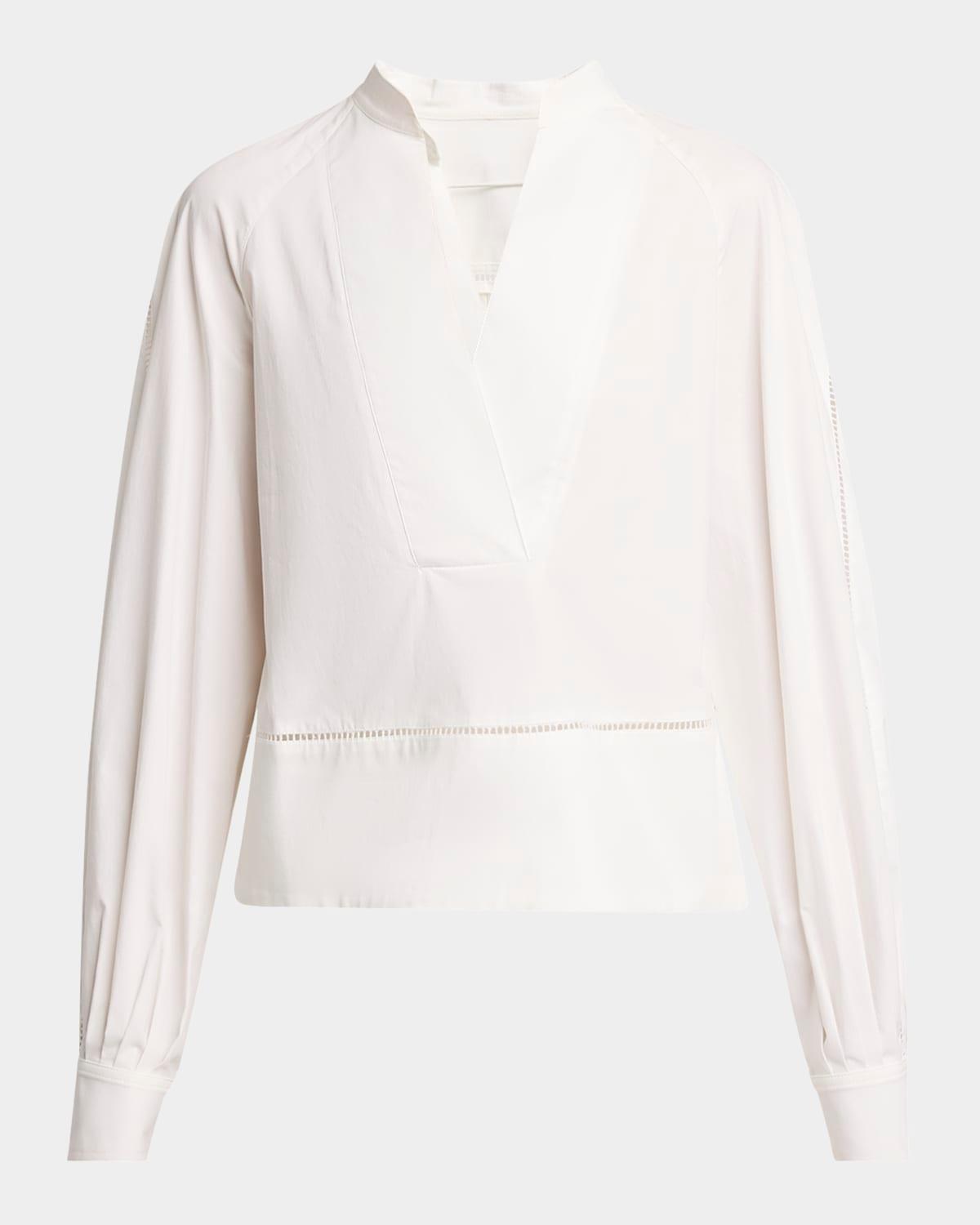 grayson ladder stitch poplin top