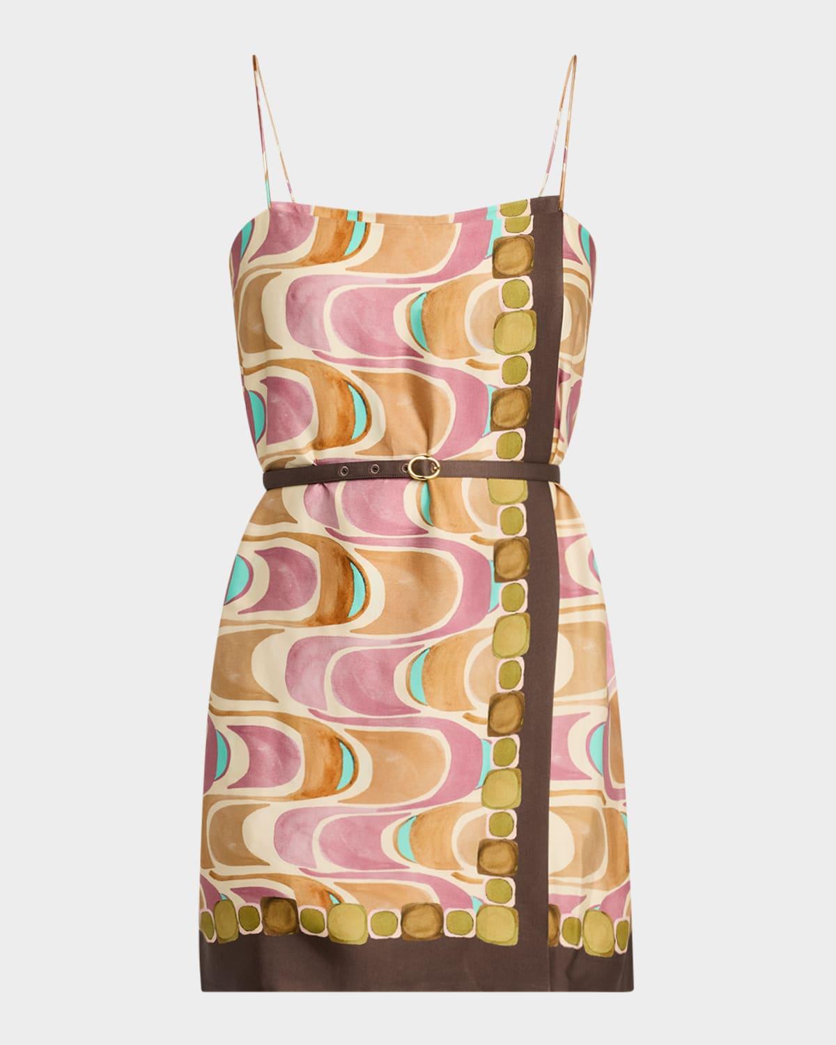 greca printed mini dress