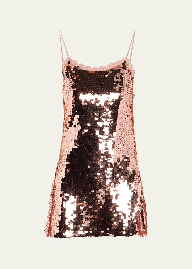 grecia sequin spaghetti-strap mini dress