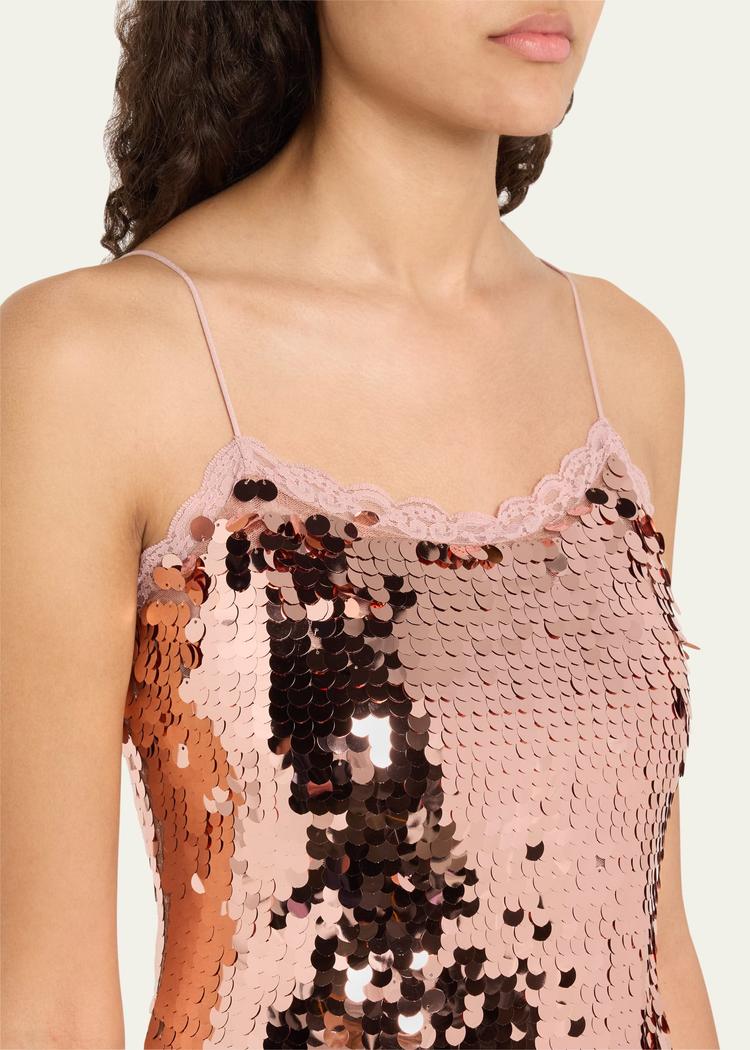 grecia sequin spaghetti-strap mini dress