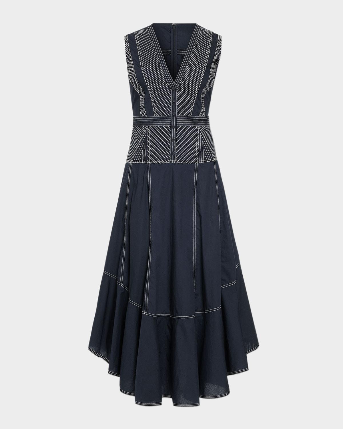 grega v-neck midi dress