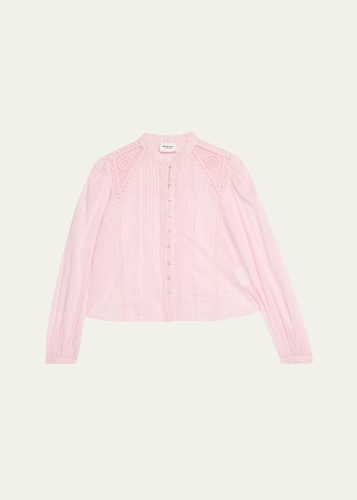 greicy long-sleeve lace blouse