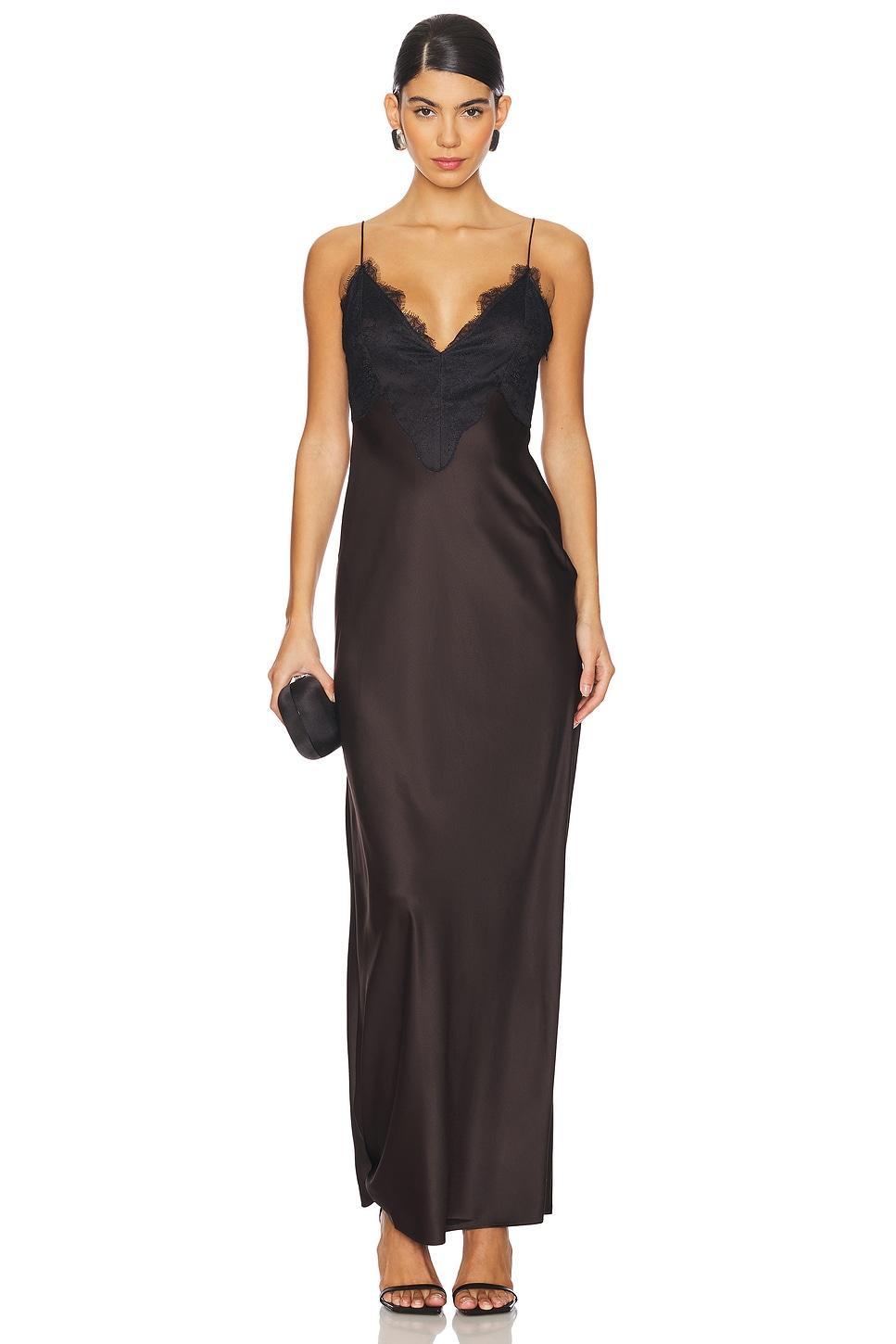 grenache satin maxi dress