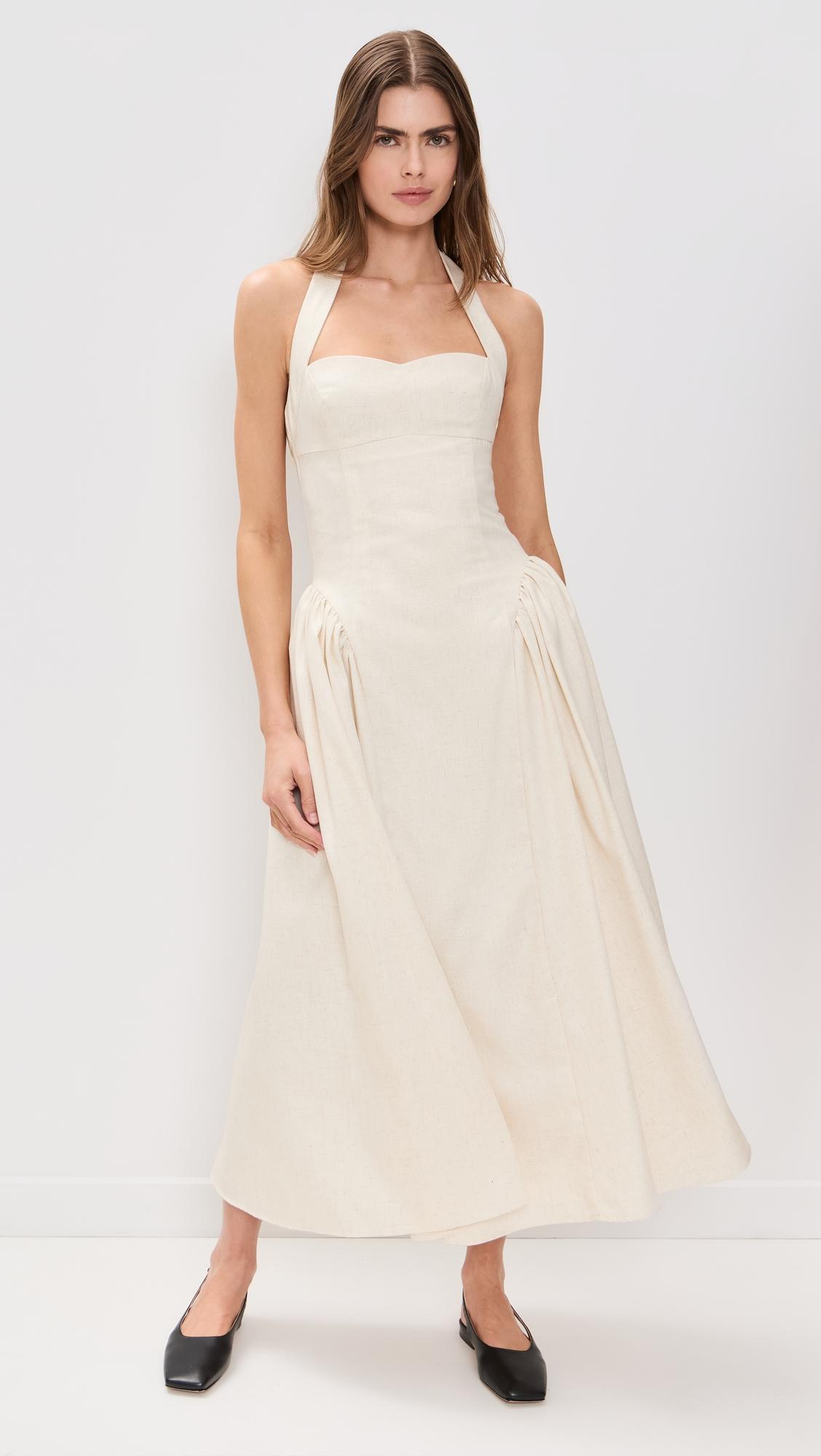 greta halter maxi dress