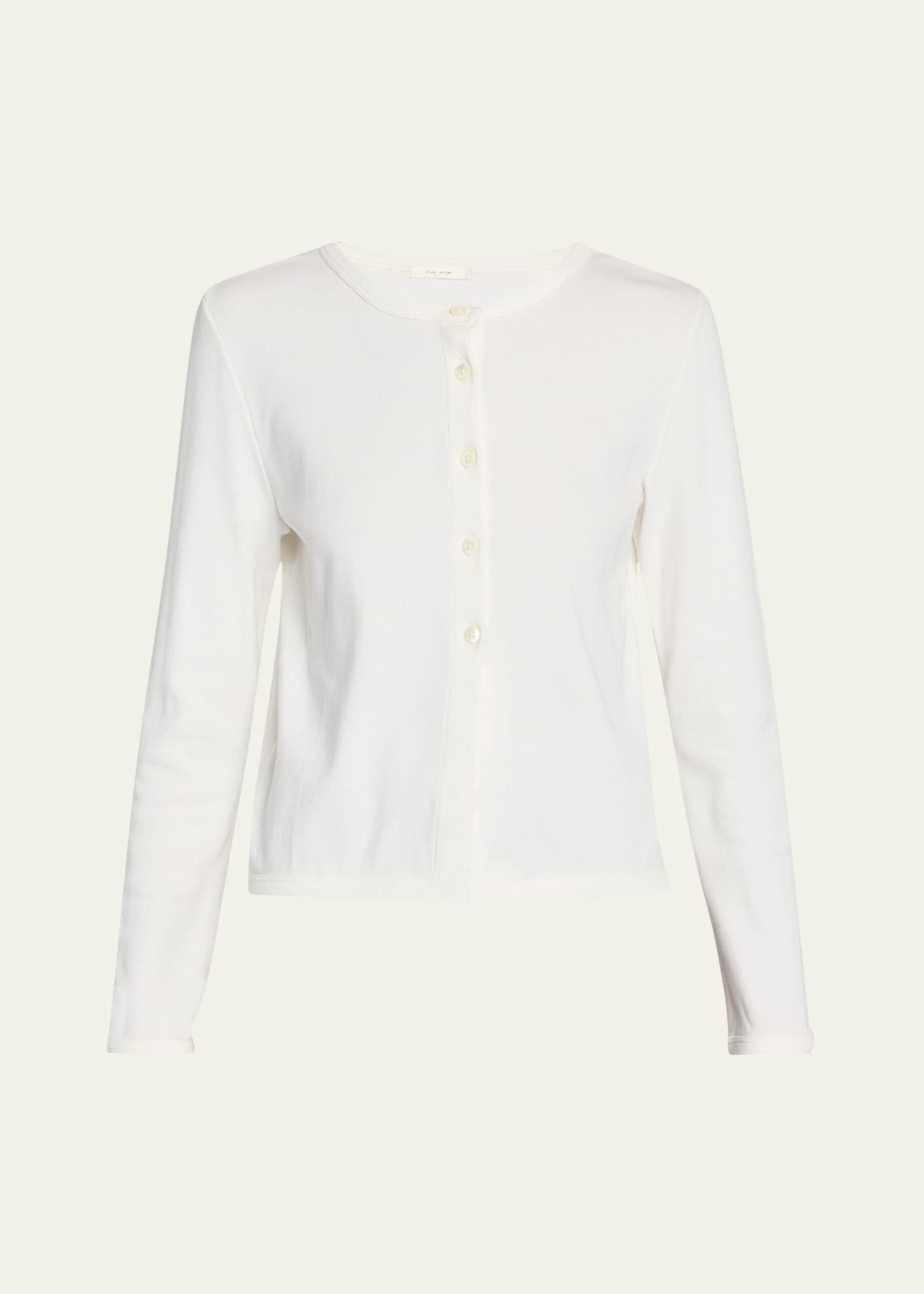 gretas cotton crewneck cardigan