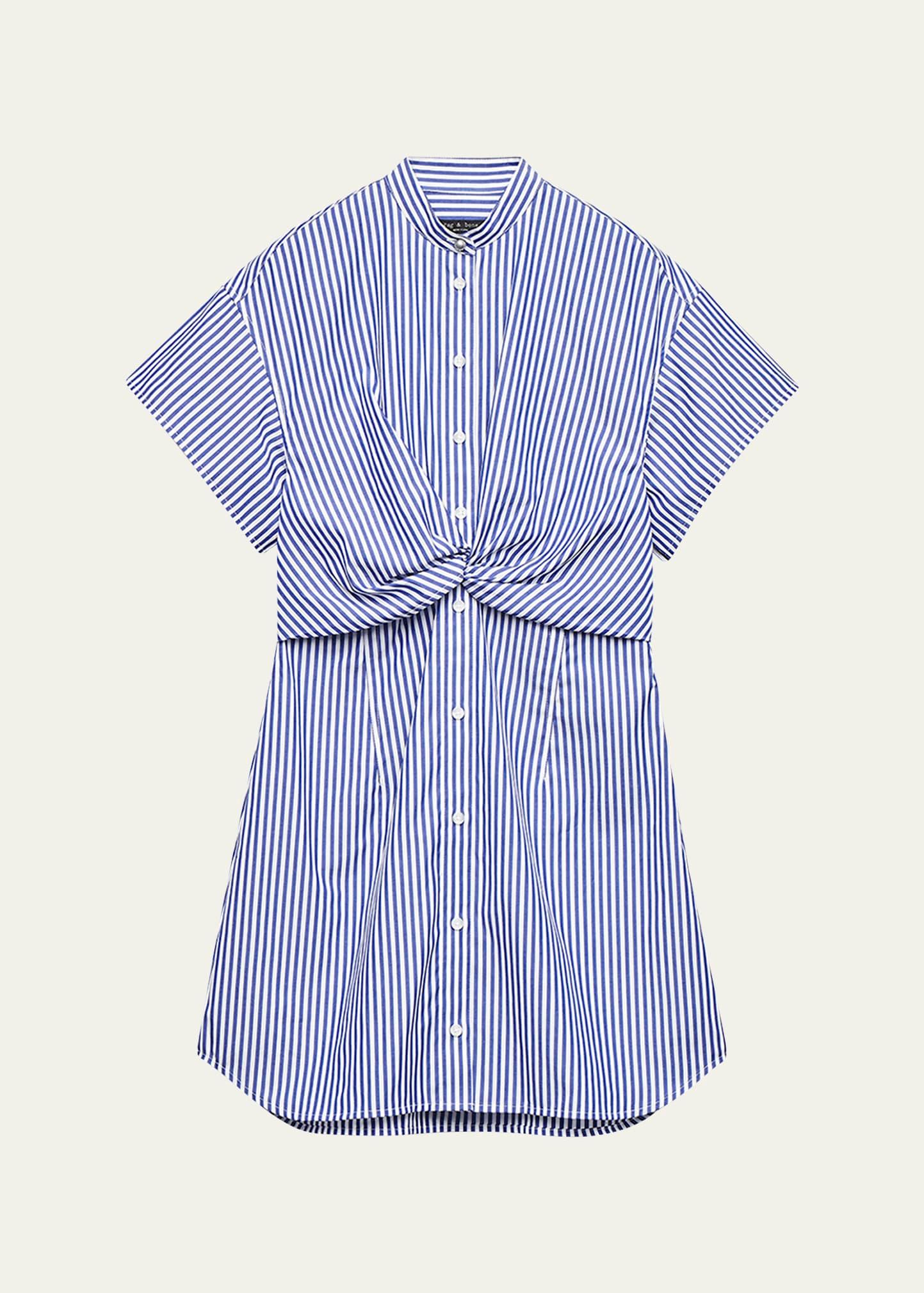 gretchen stripe twist-front dress