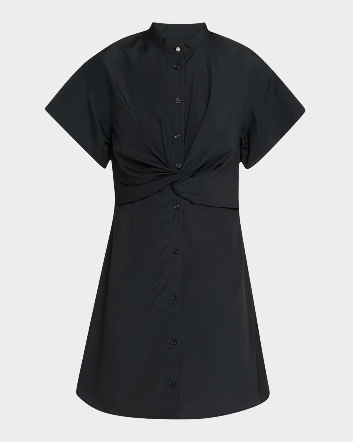 gretchen twist-front poplin shirtdress