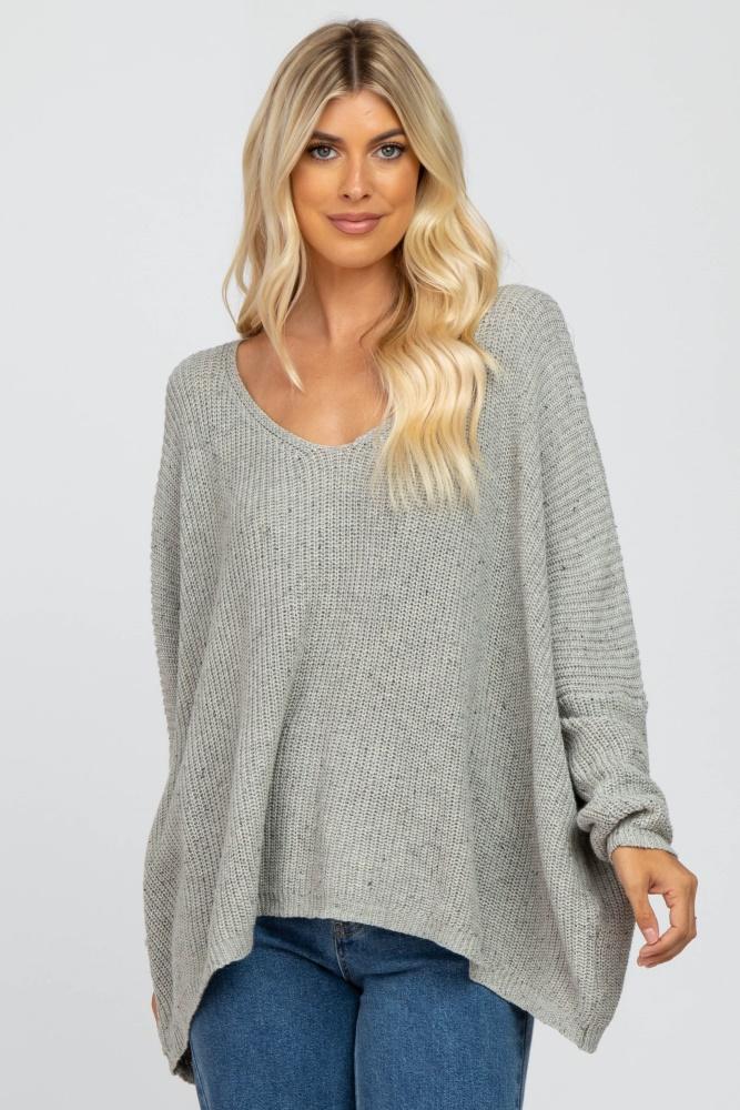 grey speckled oversized sweater