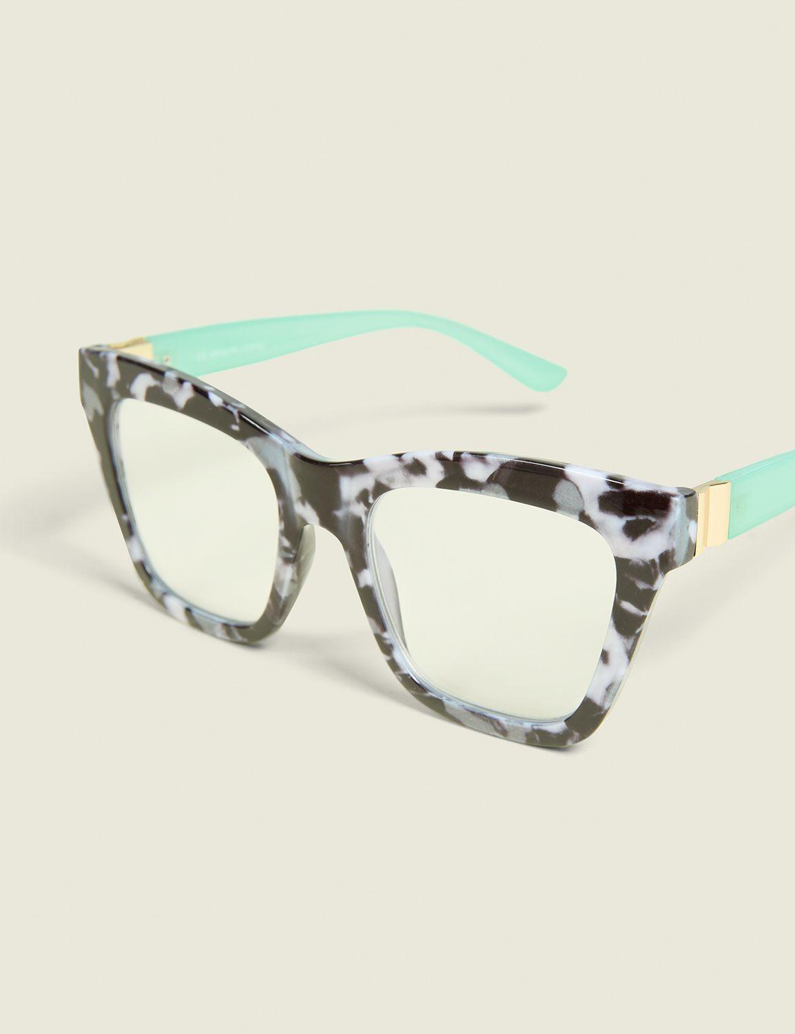 grey tortoiseshell & mint cateye reading glasses