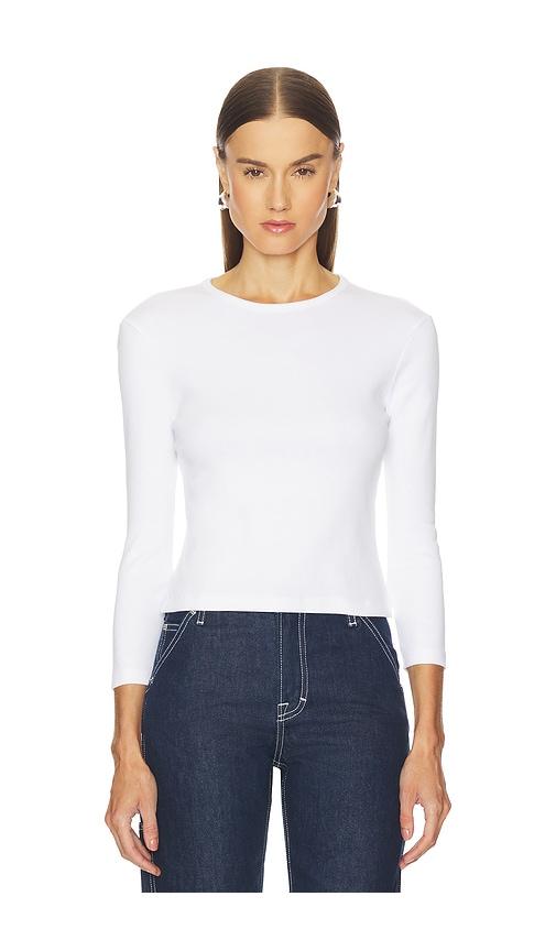 grlfrnd 3/4 sleeve tee in white.