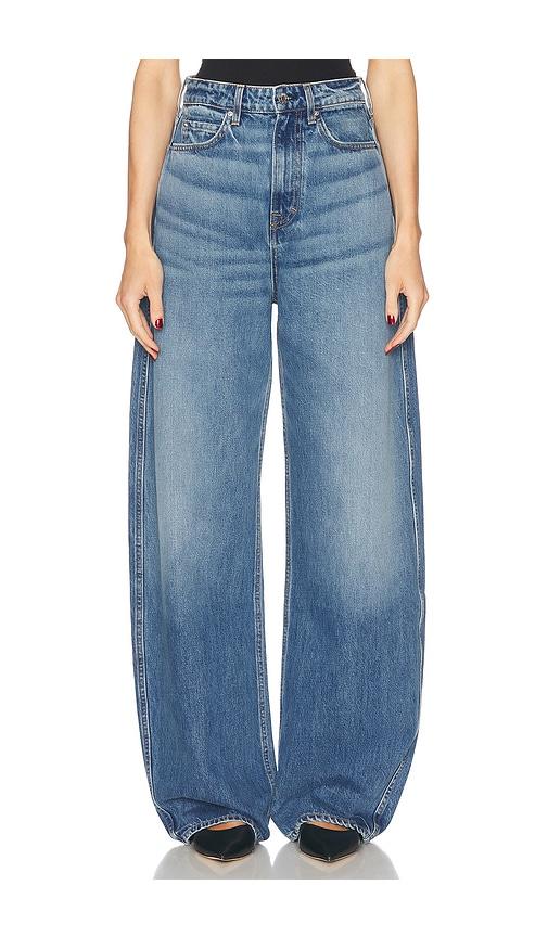 grlfrnd austen high rise curve jeans in blue.