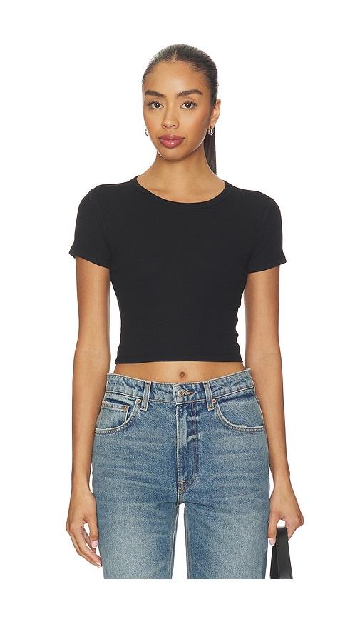 grlfrnd baby tee in black.