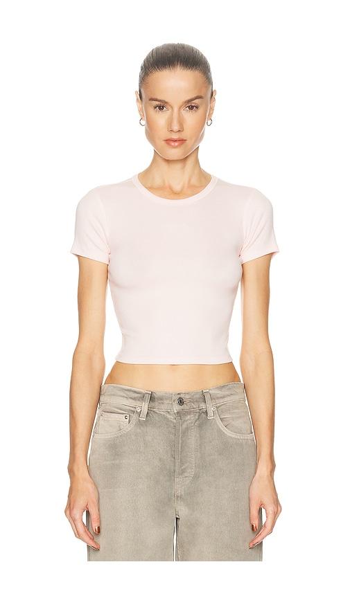 grlfrnd baby tee in pink.
