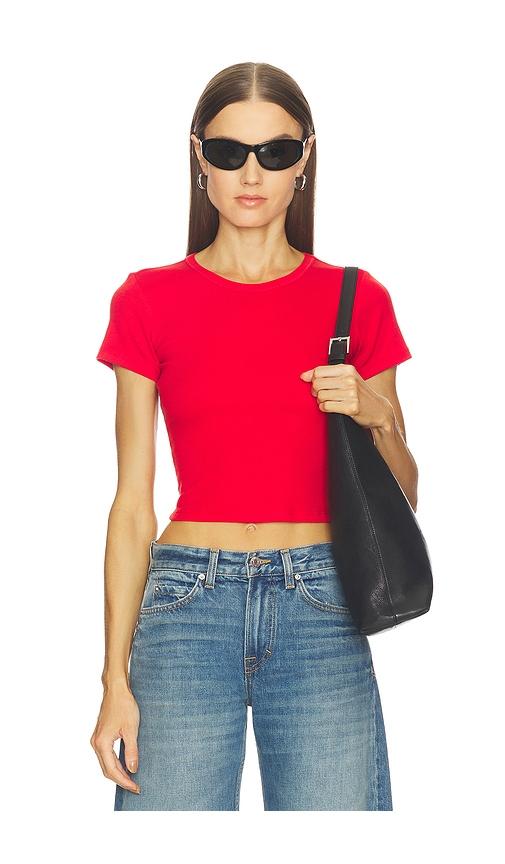grlfrnd baby tee in red.