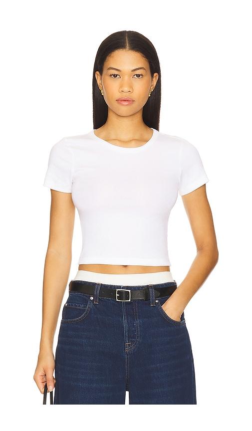 grlfrnd baby tee in white.