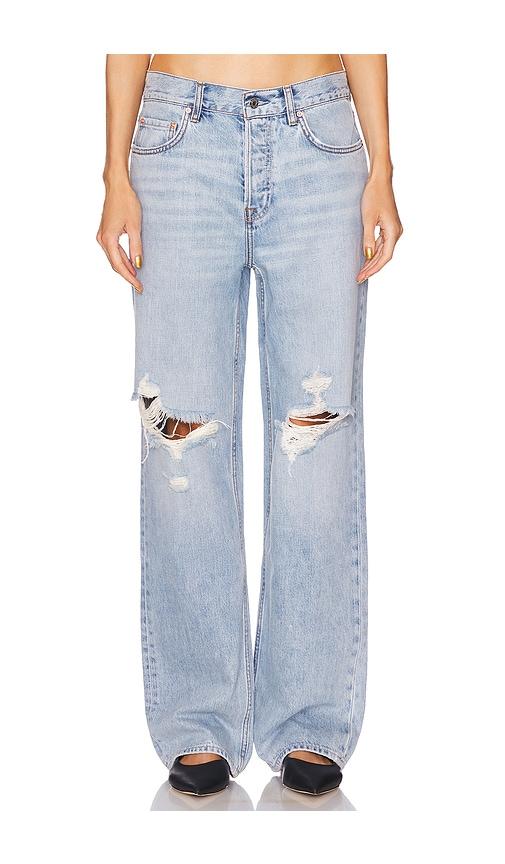 grlfrnd bella low rise boyfriend in denim-light.