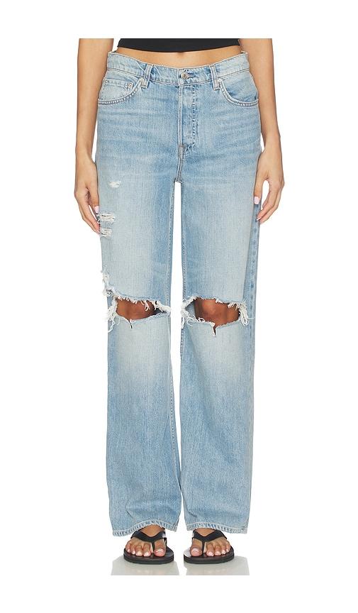 grlfrnd bella low rise boyfriend in denim-light.