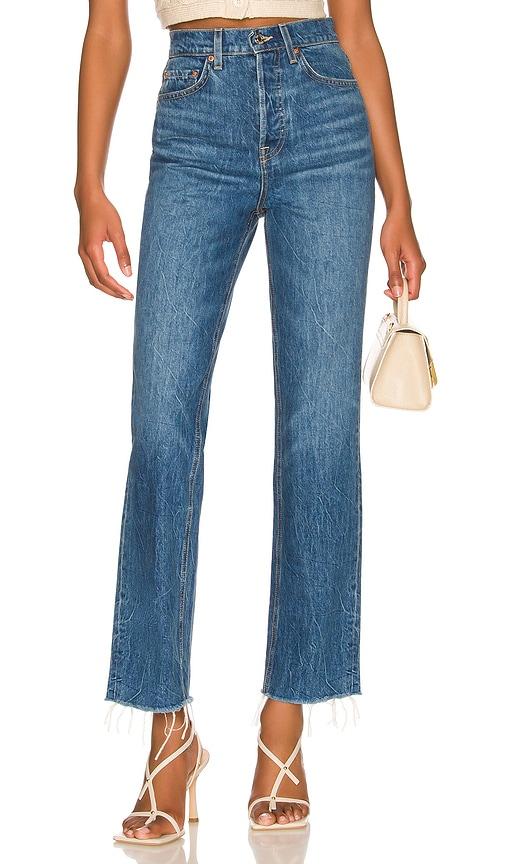 grlfrnd cassidy mid rise straight in denim-medium.