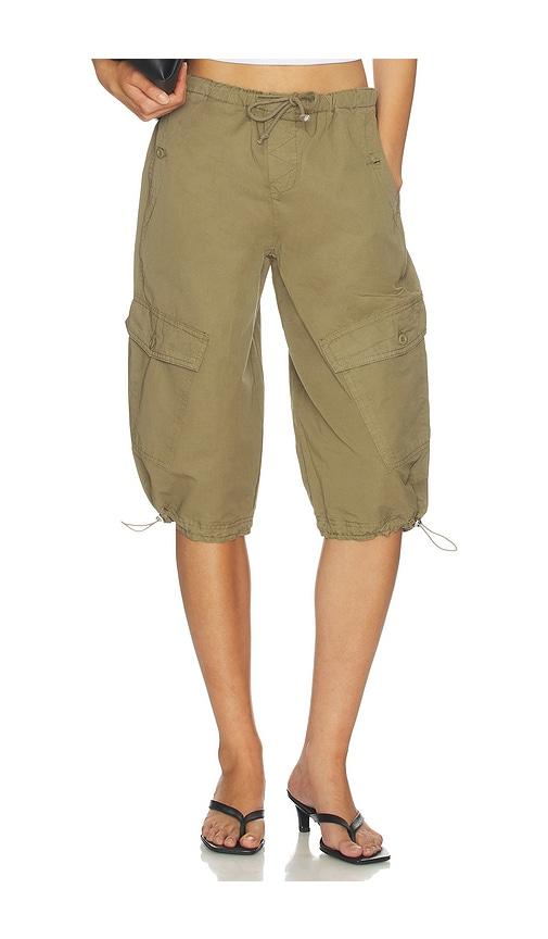 grlfrnd corinne cargo culotte in green.
