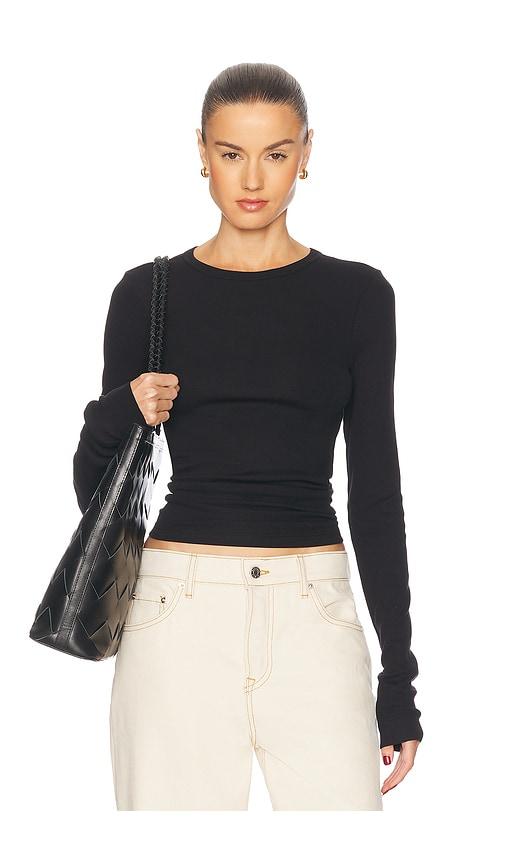 grlfrnd crew neck extra long sleeve tee in black.