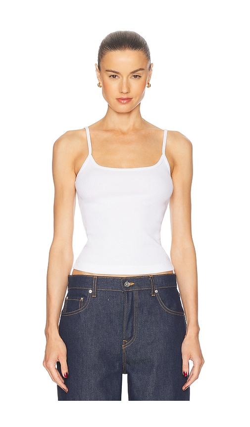 grlfrnd essential cami in white.