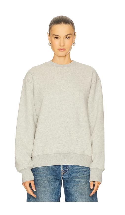 grlfrnd essential crew neck sweatshirt in light grey.